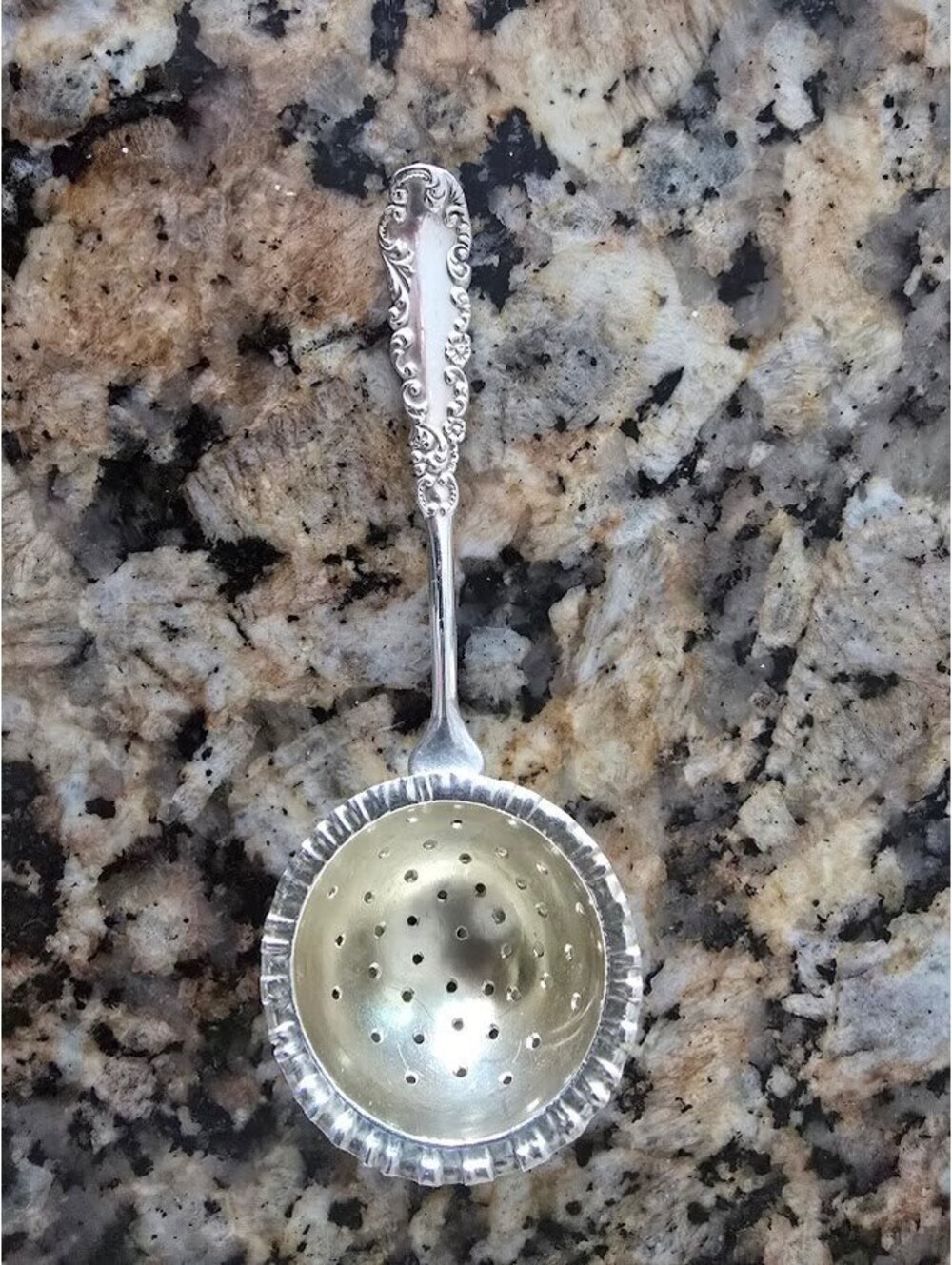 F.S. Gilbert Sterling Silver Tea Strainer Antique 51g